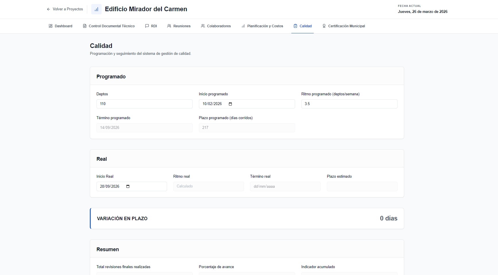 Control de calidad de unidades